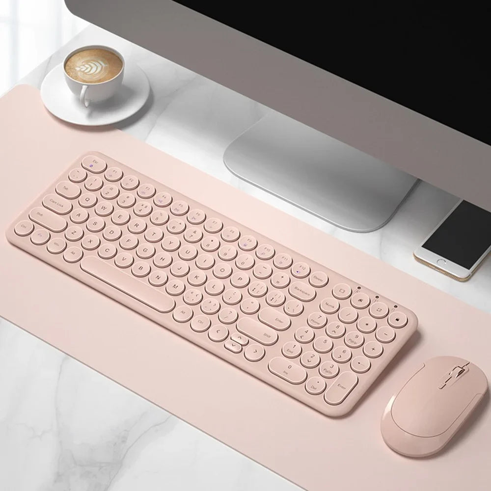 Wireless Silent Keyboard with Round keycap