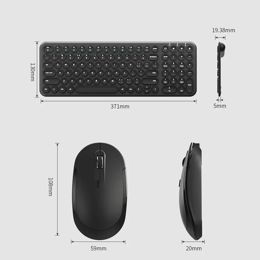 Wireless Silent Keyboard with Round keycap